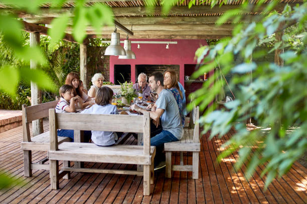 Famille a la table, generations
